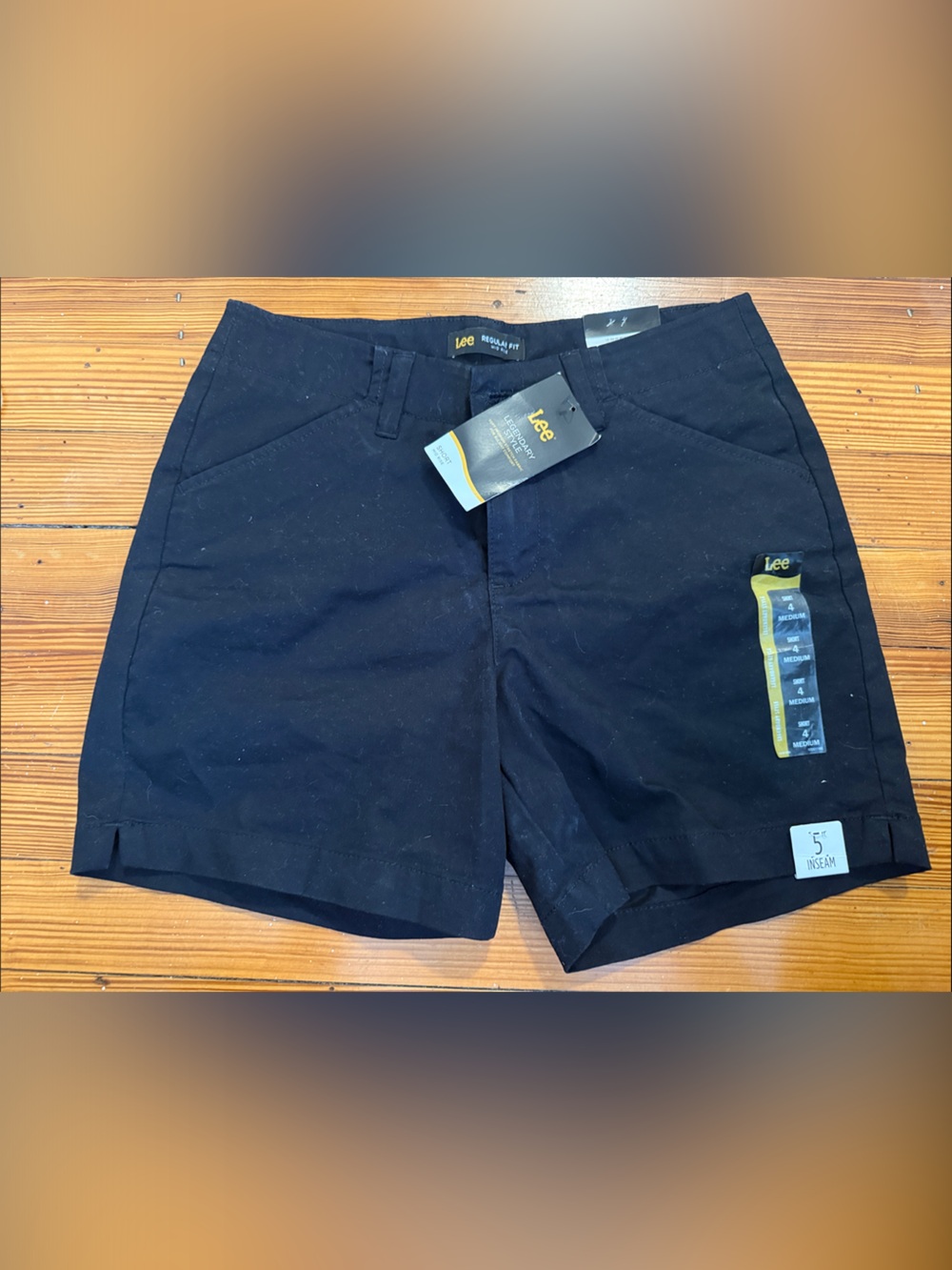 Lee Black Straight Casual Shorts